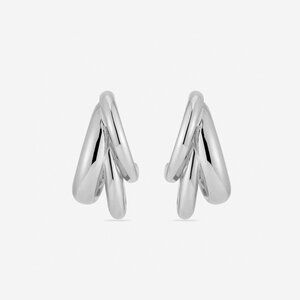 MEGA Triple Time Earrings in Brass & Sterling Vermeil silver like new dangle